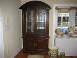 Mahogany Lighted Curio/China Cabinets (Pair)