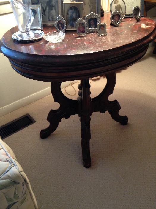 Lincoln style table with Marble top