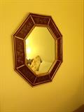 Wood framed hand painted mirror