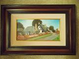 OIL PAINTING
Artist: Eugene Schmidt; Image: Warwickshire boathouse
site: 6" x 12"  frame: 13" x 19"