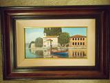 OIL PAINTING
Artist: Eugene Schmidt; Image: Italian villas 
Dimensions: site: 6" x 12"  frame: 13" x 19"