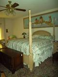 BASSETT BEDROOM SUITE
4 post king bed
12 Foot Angel Painting (Custom Designed)