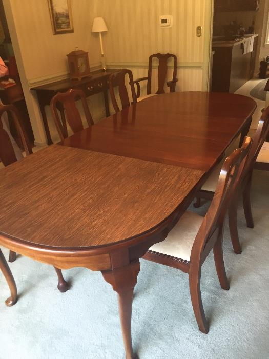 Heckle Harris Queen Anne Oval solid Mahogany Dining table with 3 leaves.  Also comes with table pads custom made.