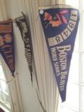 Rare and collectible sports pennants.