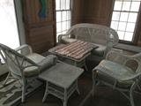 Quality white wicker sets - flag is not for sale.