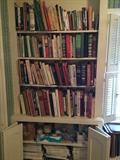 Cookbooks and past issues of Gourmet Magazine