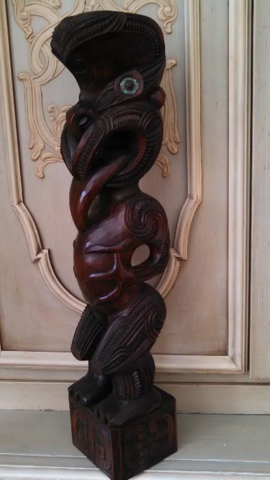 Vintage Maori Teko Teko carving. 