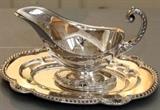 Silver Plate Gravy Boat with Underplate