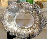Ornate Oval Silver Plate Dish