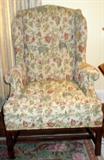One of 2 Wing Back Chairs