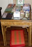 Rattan End Table. one of pair with matching coffee table