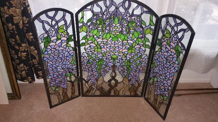 Beautiful Stained Glass Fireplace screen