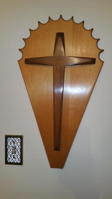 Beautiful Wood mounted Wooden cross