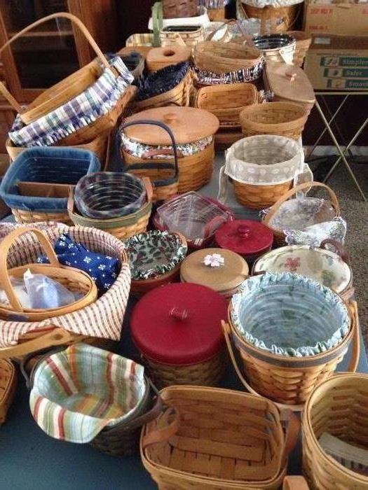 Many longaberger baskets in great condition. 