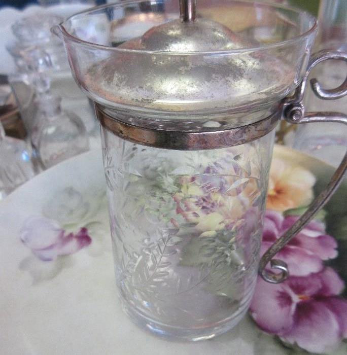 SMALL VINTAGE CREAMER ETCHED