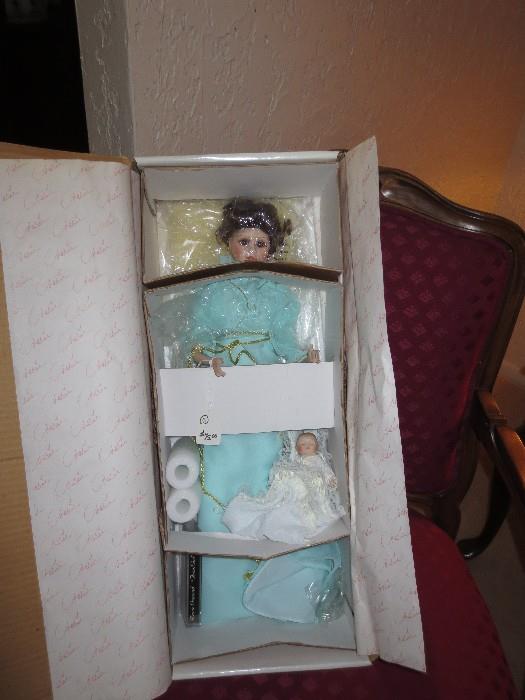 Porcelain Marie Osmond and child dolls, "new" in box