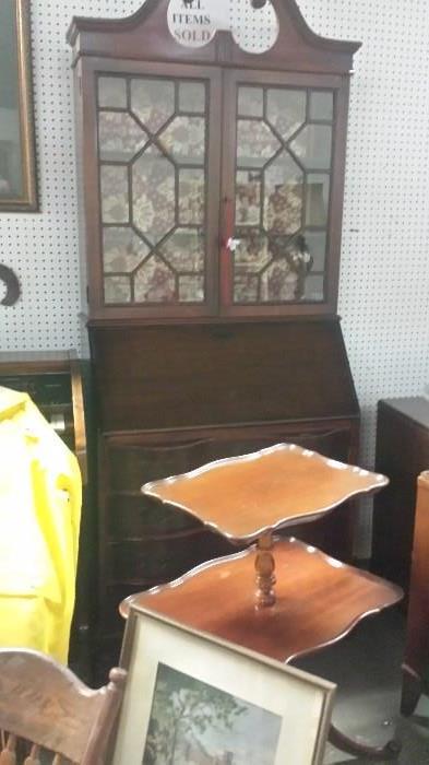 Much vintage furniture-from tables and chairs, to desks and secretary
