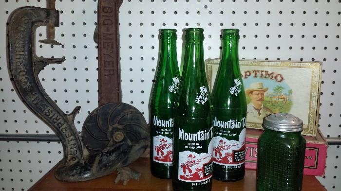 Mountain Dew and several other 1950-60's pop bottles