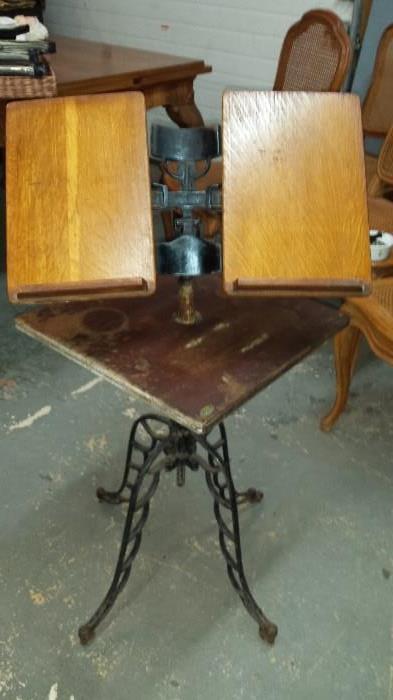 Very cool!! Bible stand w/ cast iron legs