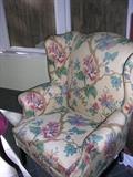 One of a pair of Wingback Chairs