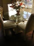 Glass topped table and 4 Chairs