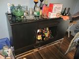 TIFFANY BREAKFRONT GRANITE TOP BUFFETT WITH DINING TABLE AND CHAIRS