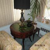 Leather Top Drum Tables
