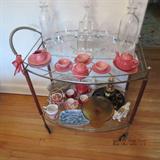 BRASS & GLASS TEA CART
