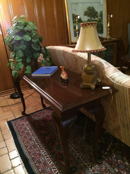          One of several sofa tables and lamps