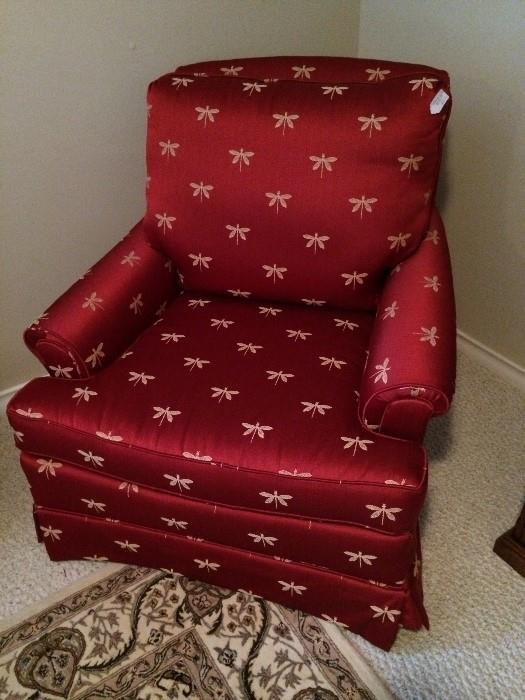     Red upholstered occasional chair - great condition