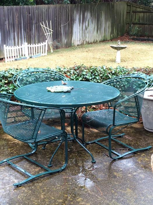                 Patio table & 3 spring chairs