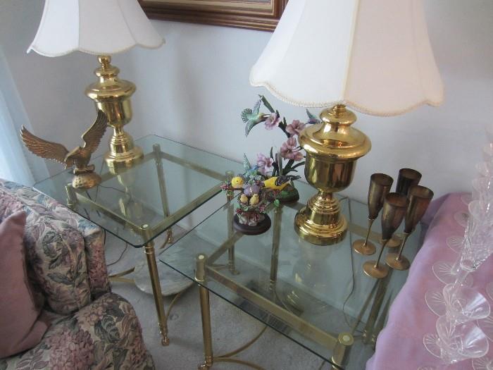 1glass/brass "Made in Italy" end table available.