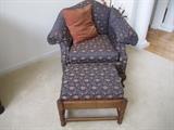 ANTIQUE CHAIR AND OTTOMAN FROM ONASSIS ESTATE