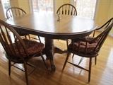 OAK TABLE WITH ONE LEAF AND 4 CHAIRS