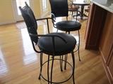 PAIR OF BLACK SWIVEL BAR STOOLS