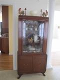 MAHOGANY CHINA CABINET WITH DINING ROOM SET