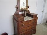 ANTIQUE  DRESSER WITH MIRROR