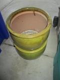 PAIR OF GREEN POTS
