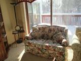 LOVESEAT SOFA AND TABLE