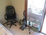 OFFICE CHAIR, SEWING BASKET, VACUUM
