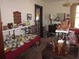 Glassware, Porcelain, Pottery. Large room full of unique pieces
