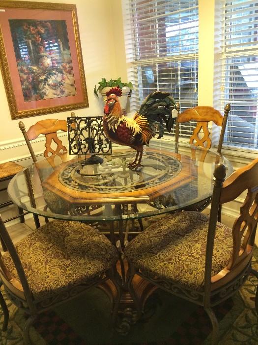    Glass top breakfast table with 4 matching chairs