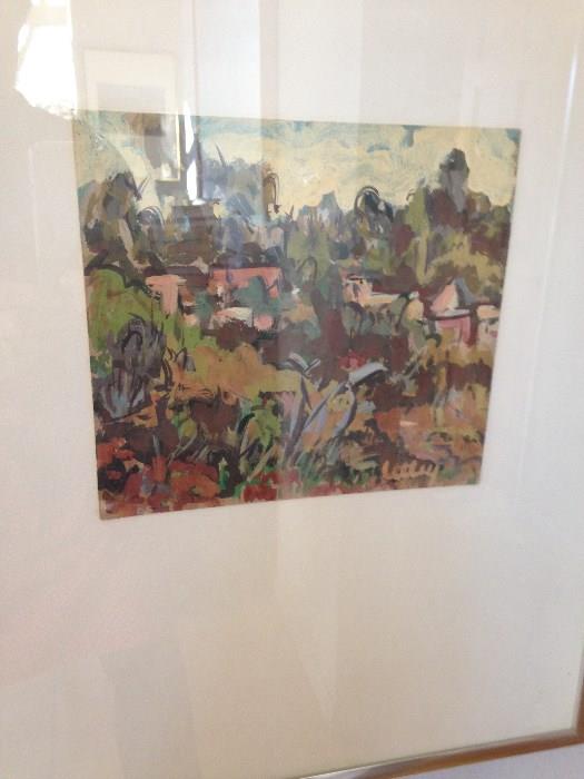 Windsor Utley Landscape mixed media c.1970 valued at $950  Photo does not do it justice.