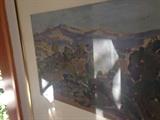 Windsor Utley mixed media landscape circa 1970 valued at $1250