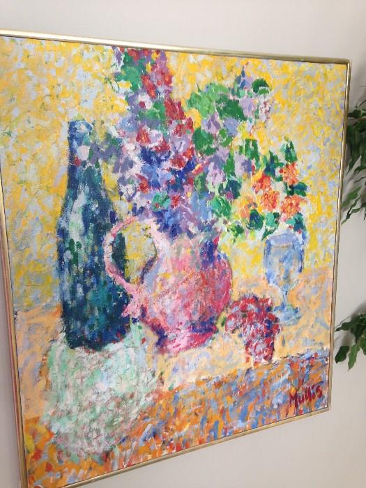 Mullis Flowers  - oil on canvas circa 1960 valued at $300