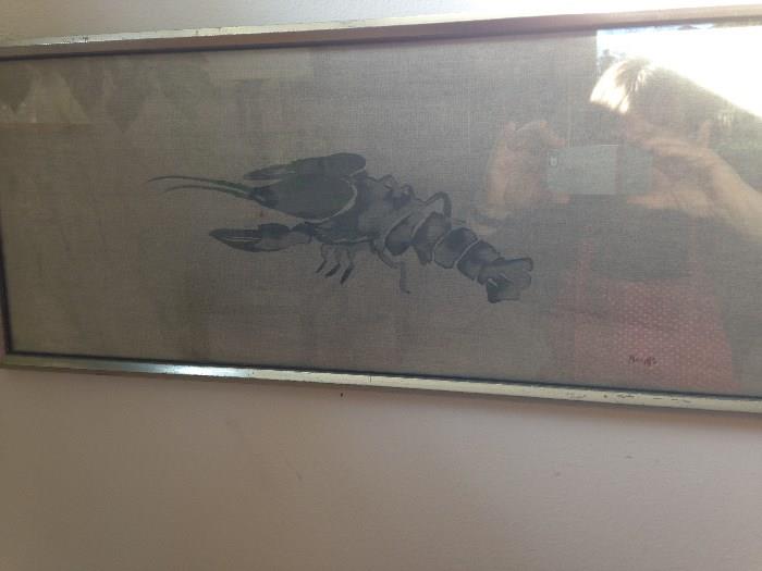 Charles Krafft "Crayfish" sumi ink cica 1970 valued at $750