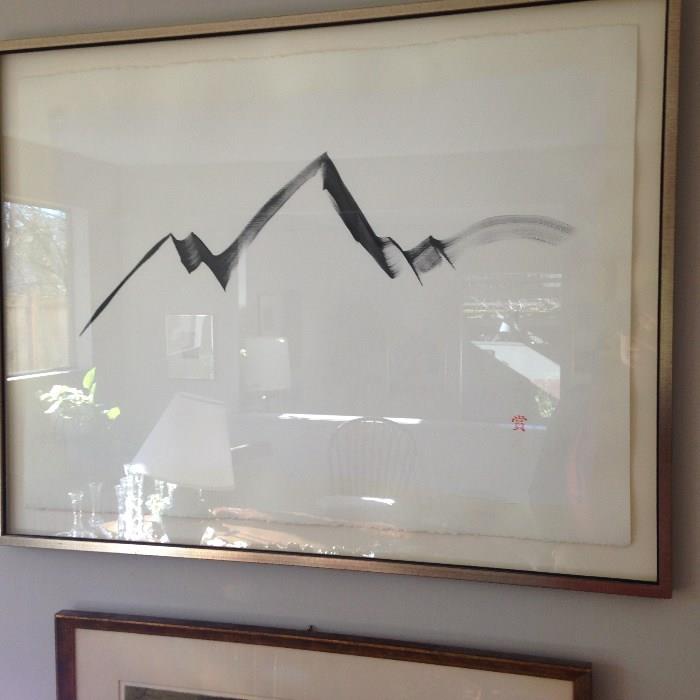 Robert Fulghum sumi ink Mountain circa 1990 valued at $200