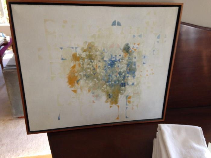 Downing abstraction white oil on canvas circa 1960 valued at $250