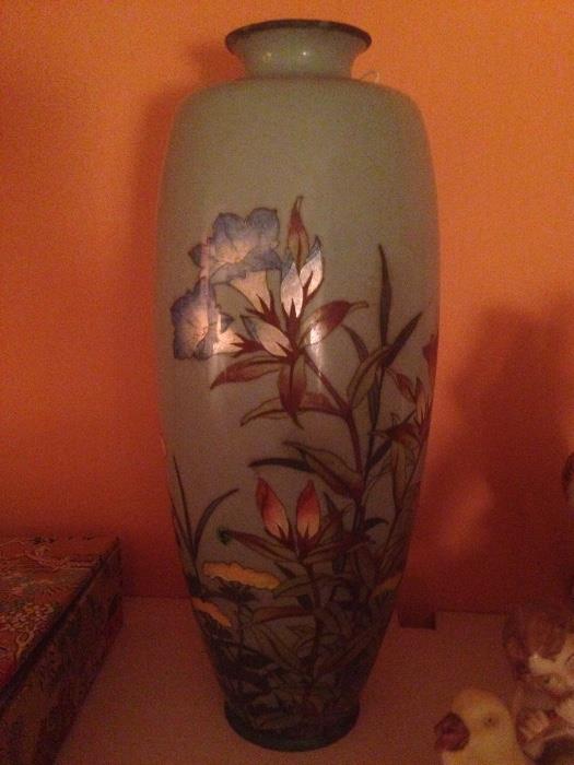 Japanese enamel cloisonne vase