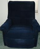 Futorian Corp. Blue Velour Recliner from Schreiber & Miller Furniture Galveston Texas
